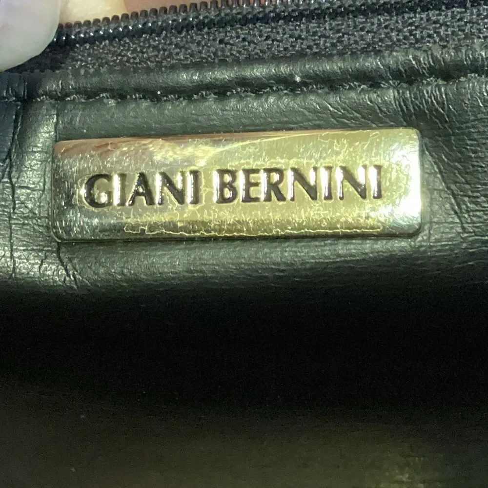 Giani Bernini Genuine Leather Black Shoulder Strap Handbag‎ Purse